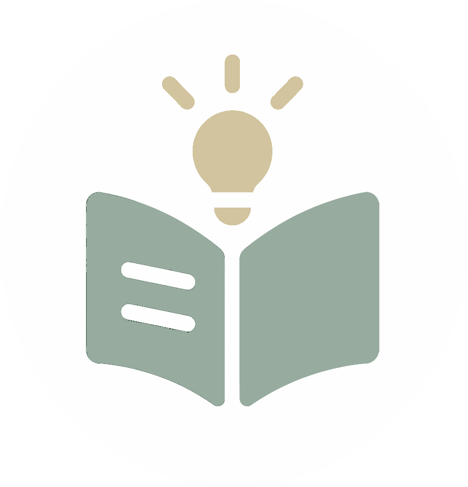Open book with light bulb above it.